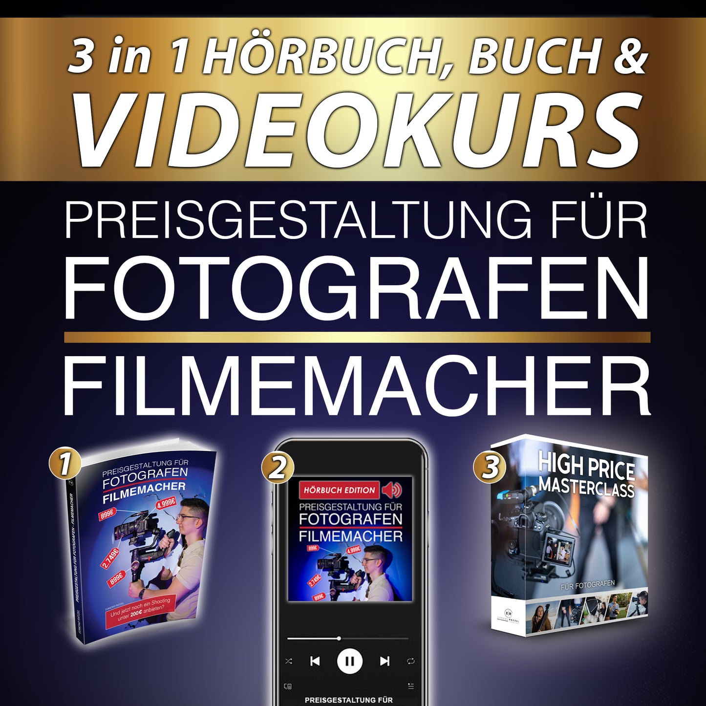 3 in 1 | Videokurs, Hörbuch & Buch - Preisgestaltung für Fotografen und Filmemacher